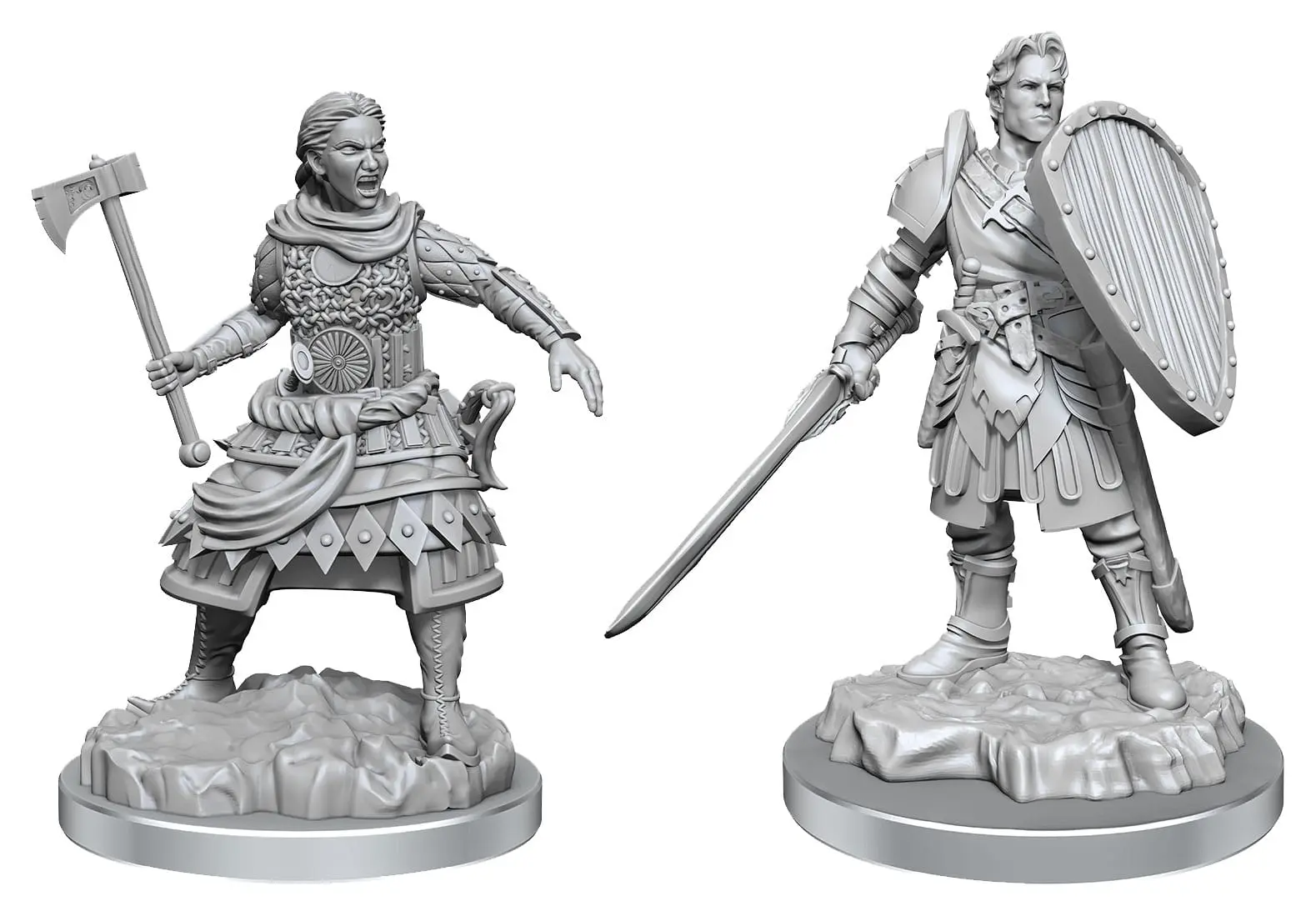 D&D Nolzur's Marvelous Miniatures Unpainted Miniatures 2-Pack Ljudski Borci fotografija proizvoda