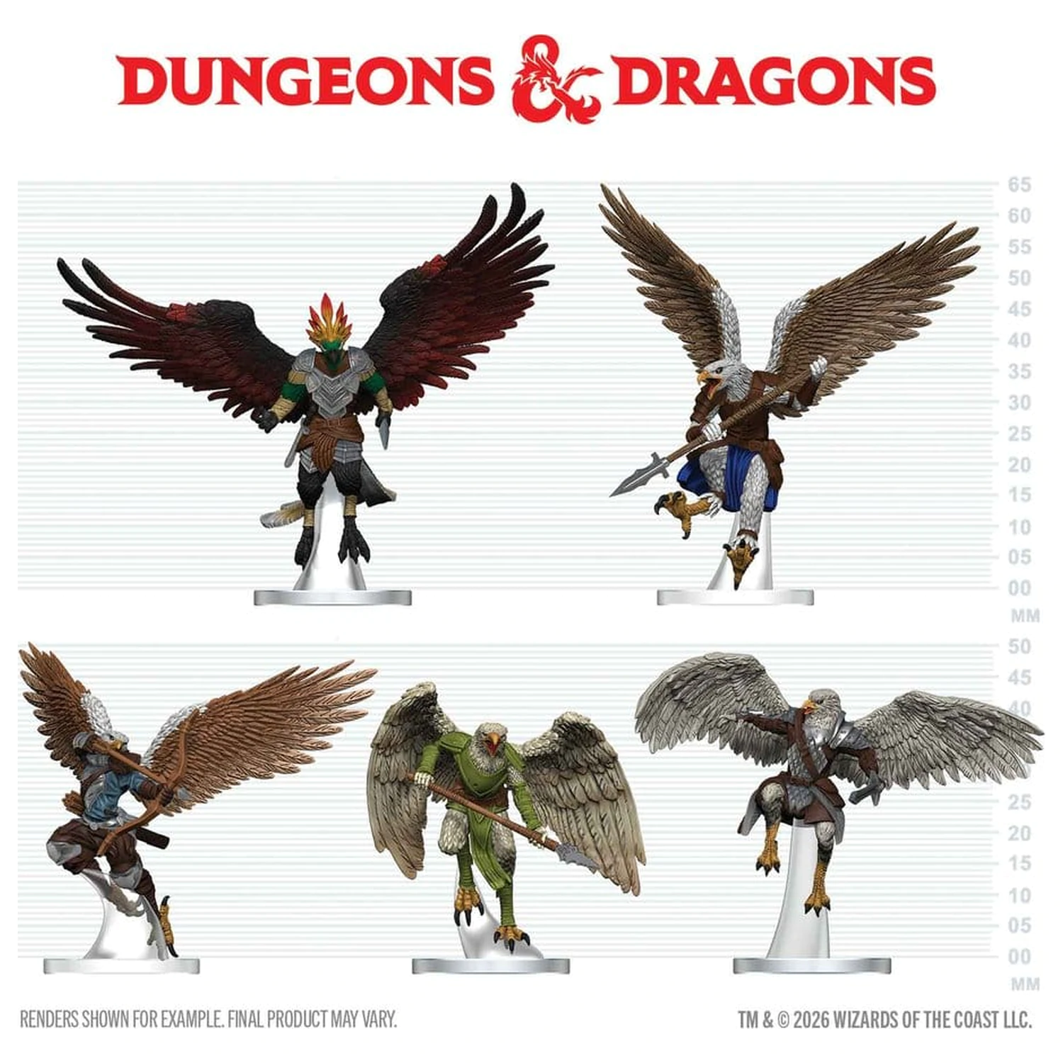 D&D Icons of the Realms Mini Figure Aarakocra Flock 20 cm fotografija proizvoda