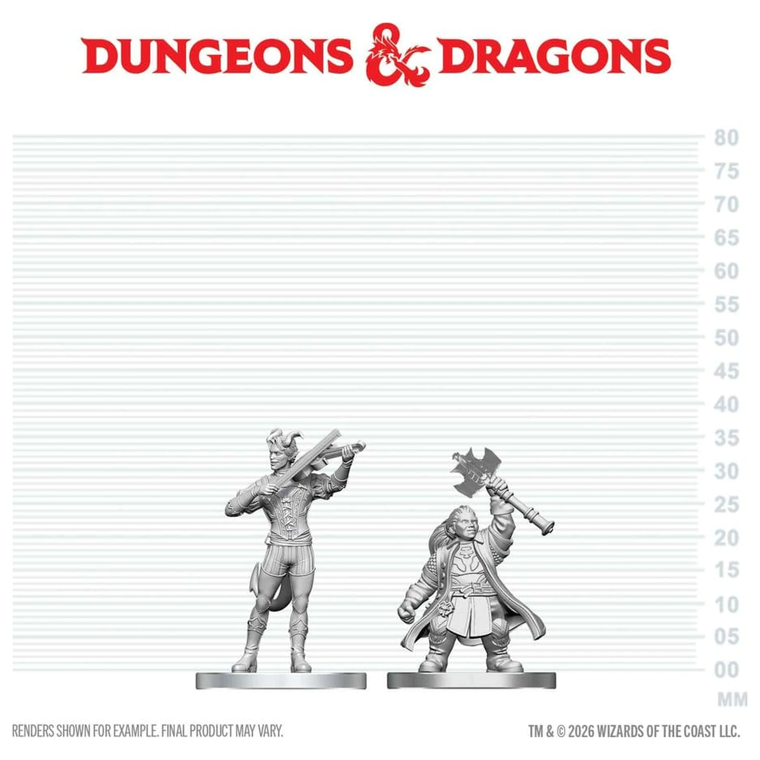 D&D Nolzur's Marvelous Miniatures Mini figure Tiefling Bard & Dwarf Cleric 13 cm fotografija proizvoda