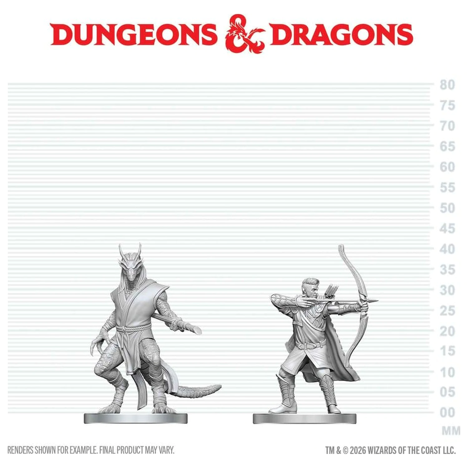 D&D Nolzur's Marvelous Miniatures Mini figure Vilenjak Ranger & Dragonborn Monk  fotografija proizvoda