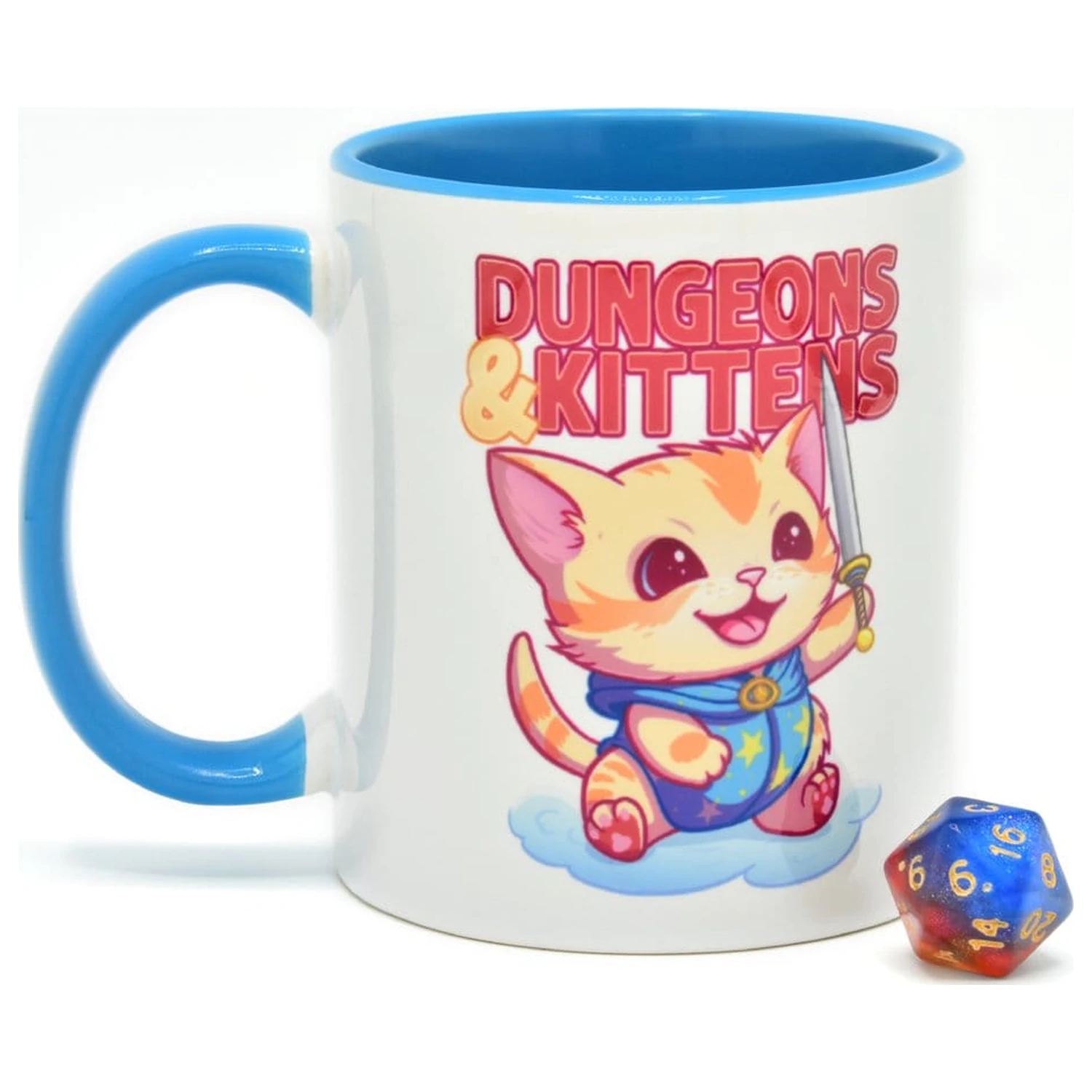 Dungeons & Kittens poklon set šalica i D20 kocke fotografija proizvoda
