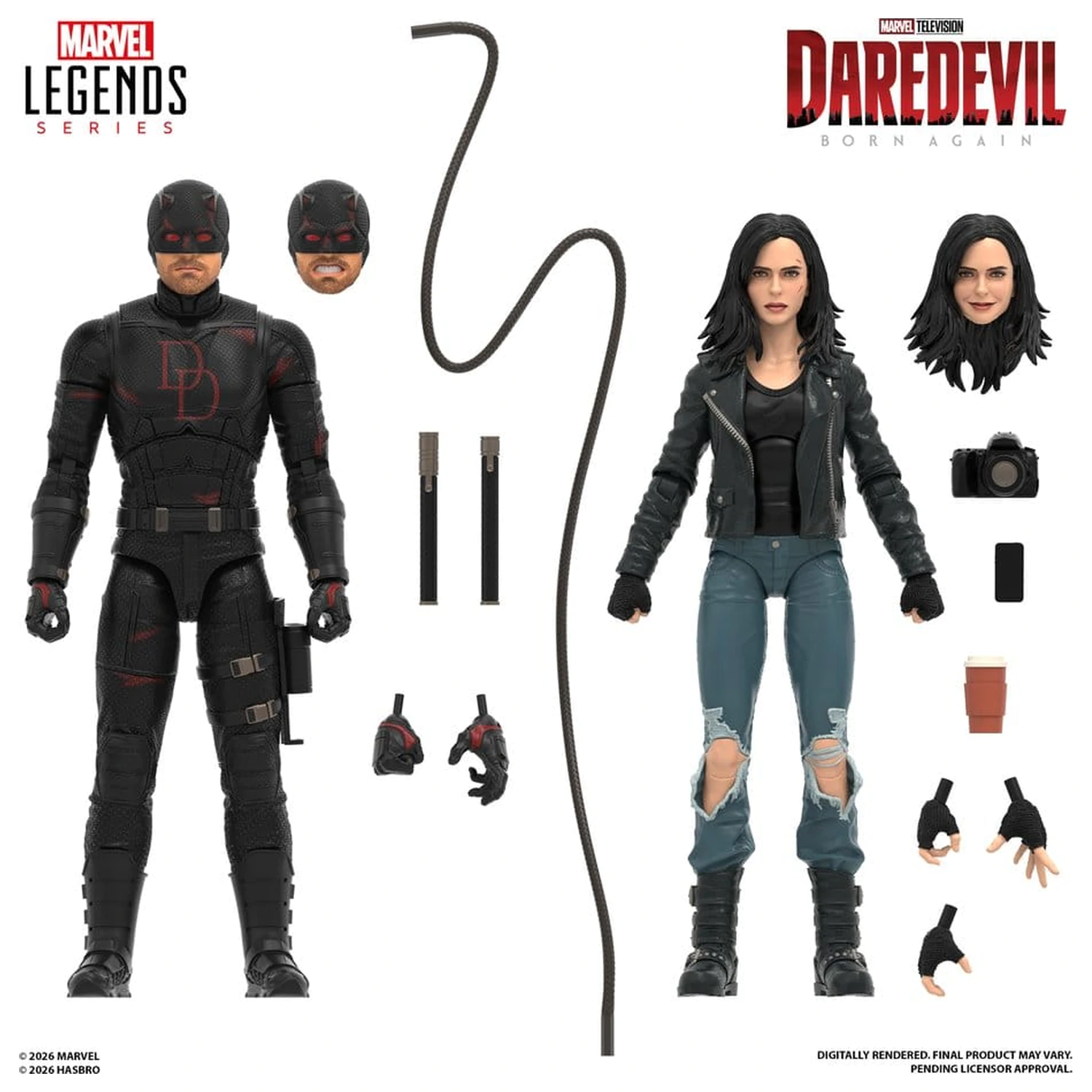 Daredevil: Born Again Marvel Legends akcijska figura dvostruko pakiranje Daredevil & Jessica Jones 15 cm fotografija proizvoda