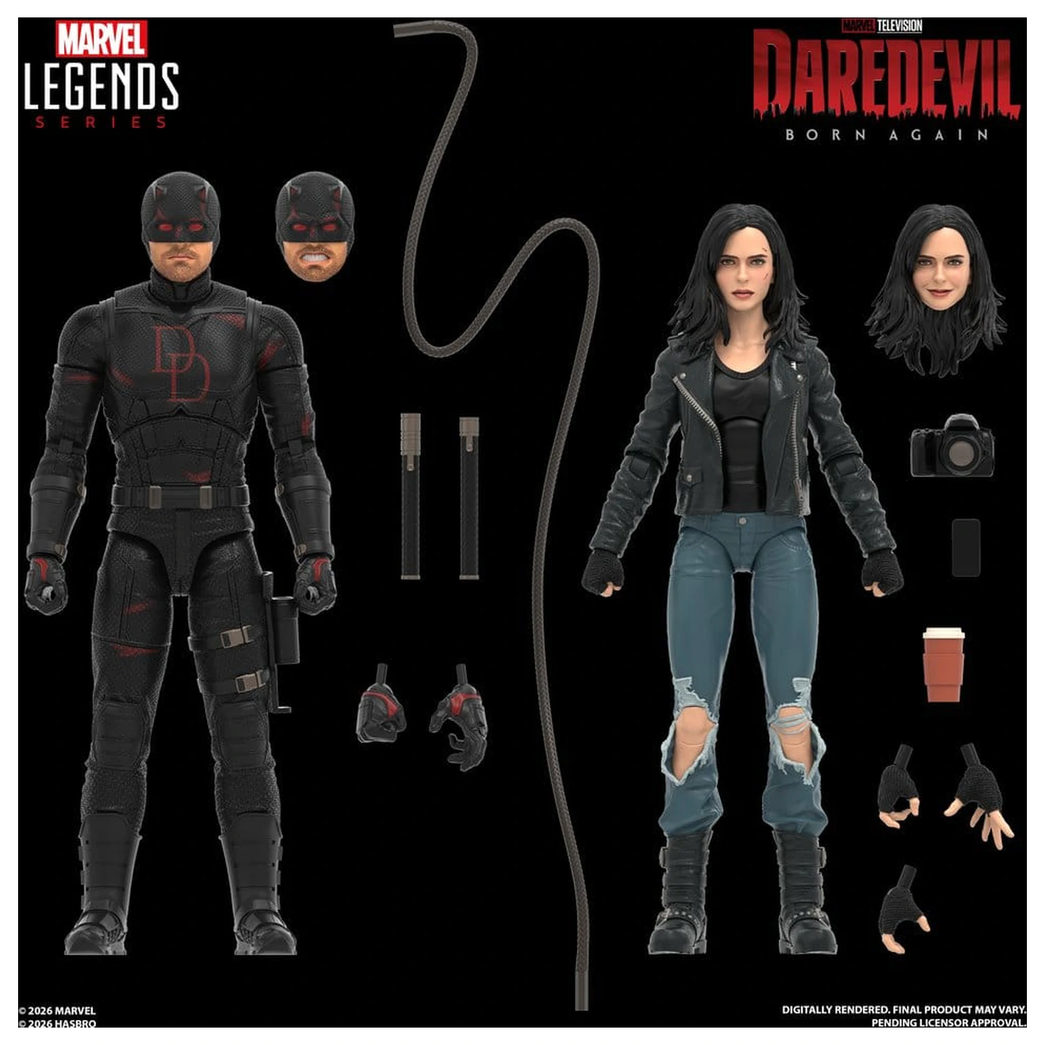 Daredevil: Born Again Marvel Legends akcijska figura dvostruko pakiranje Daredevil & Jessica Jones 15 cm fotografija proizvoda