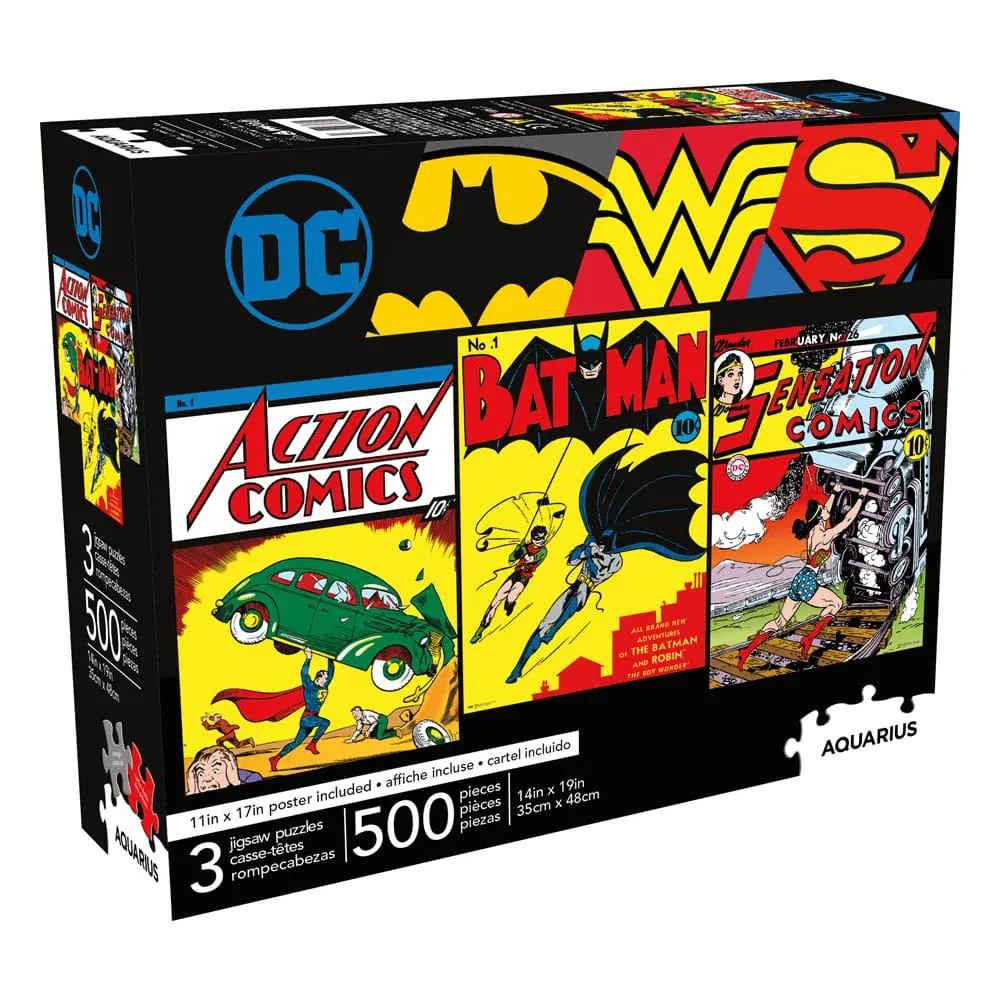 DC Comics Jigsaw Puzzle Batman, Superman, Wonder Woman set od 3 komada (500 dijelova) fotografija proizvoda