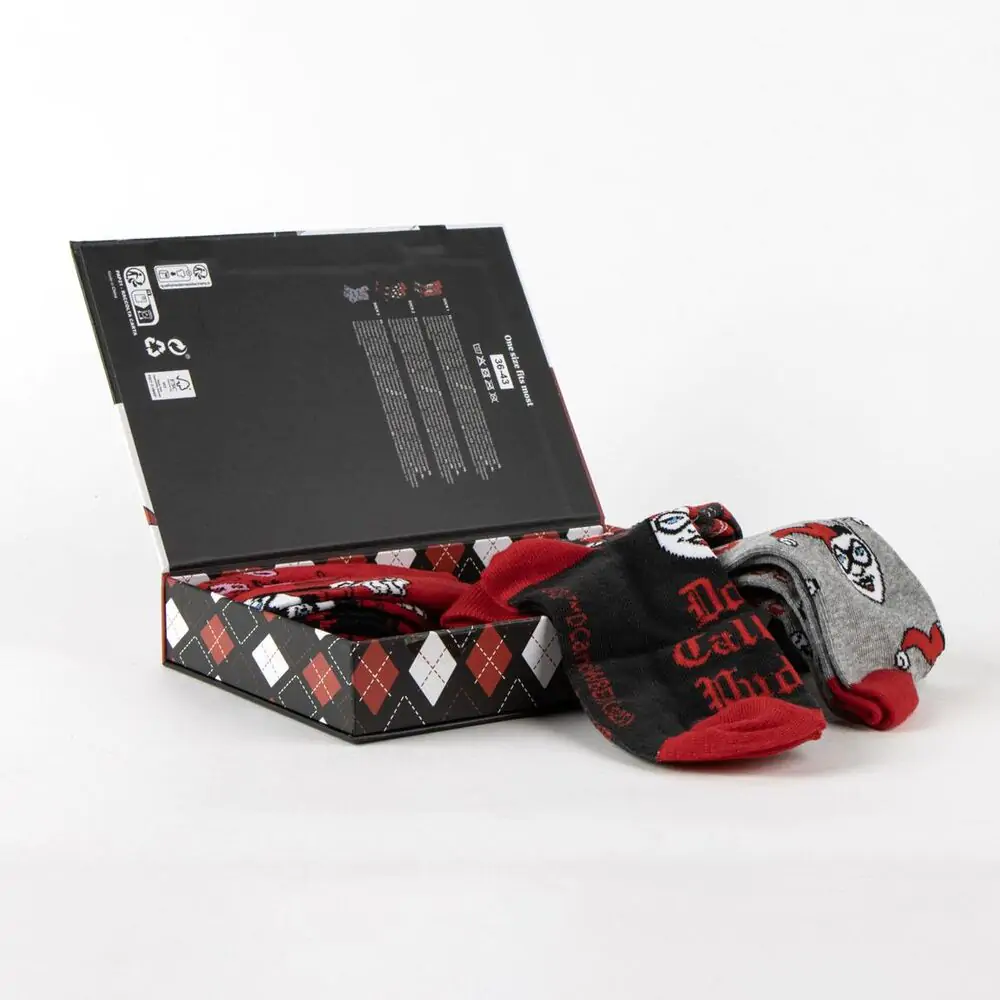 DC Comics Harley Quinn paket 3 para odraslih čarapa fotografija proizvoda