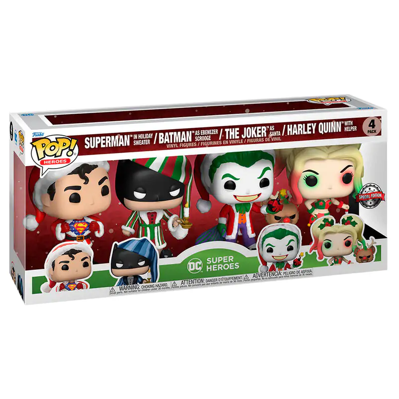 DC Comics POP! Heroes vinilne figurice paket od 4 komada Holiday 9 cm fotografija proizvoda