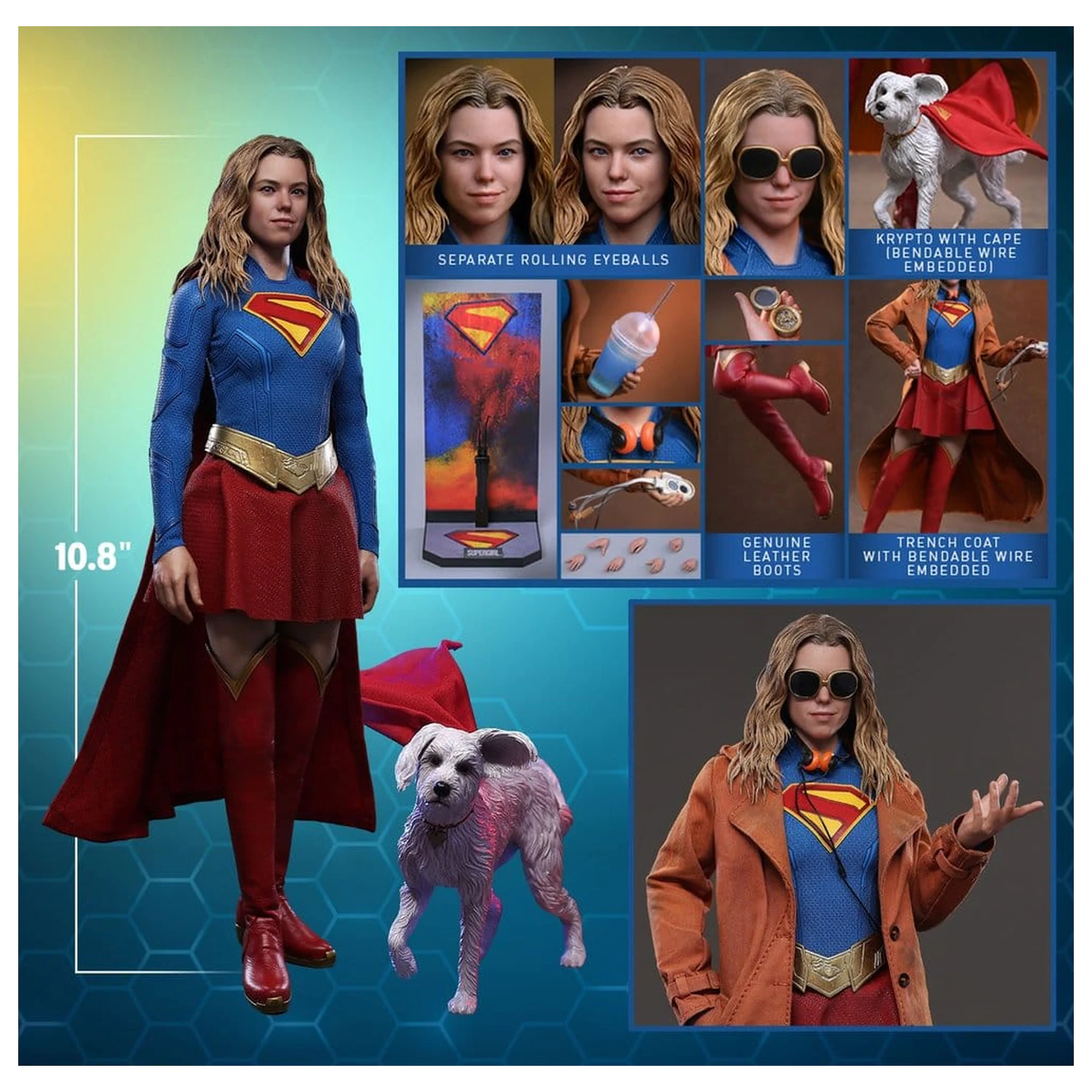 DC Comics Movie Masterpiece set akcijskih figura Supergirl & Krypto 28 cm fotografija proizvoda