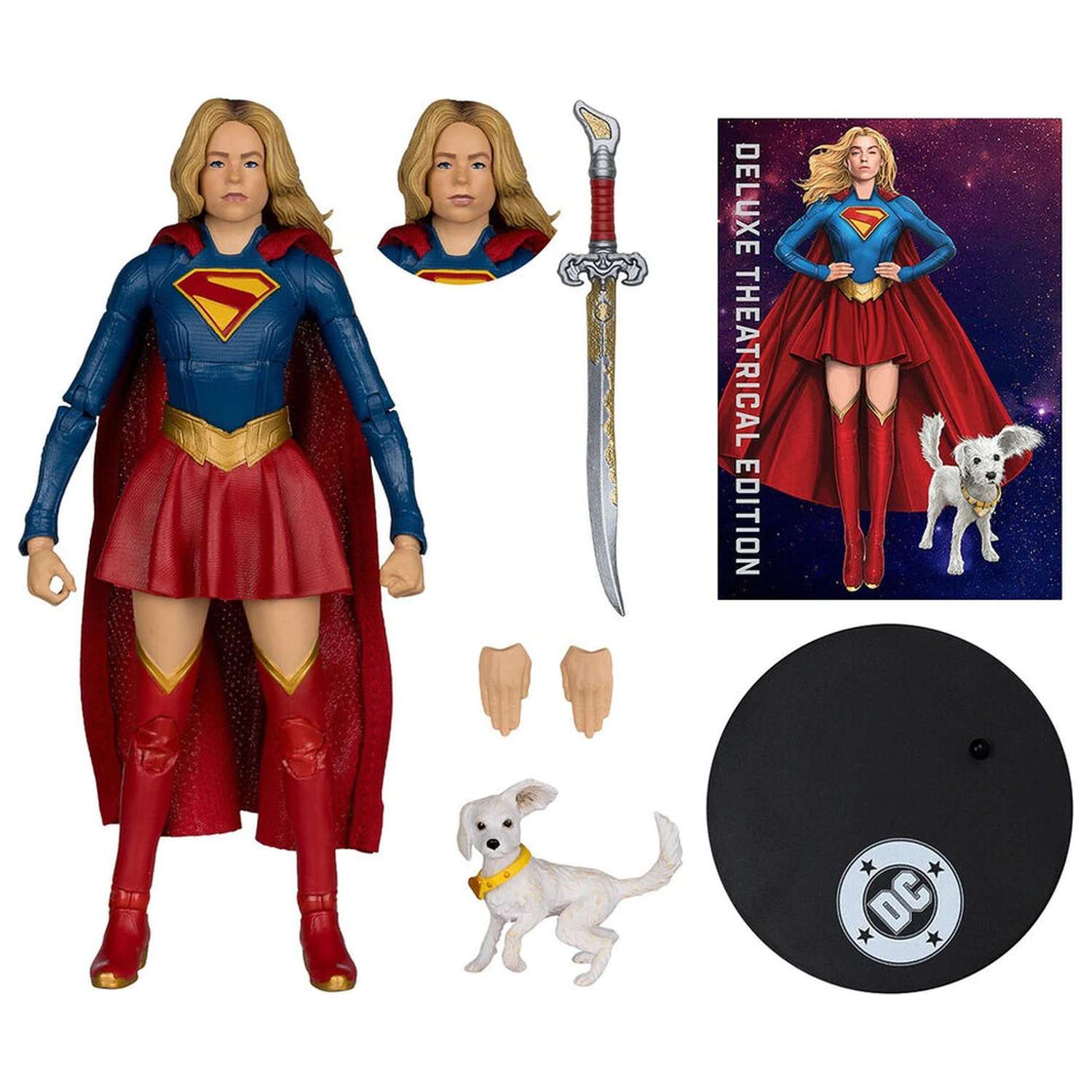 DC Comics Supergirl Deluxe Theatrical Edition Supergirl & Puppy Kripto figure 18 cm fotografija proizvoda