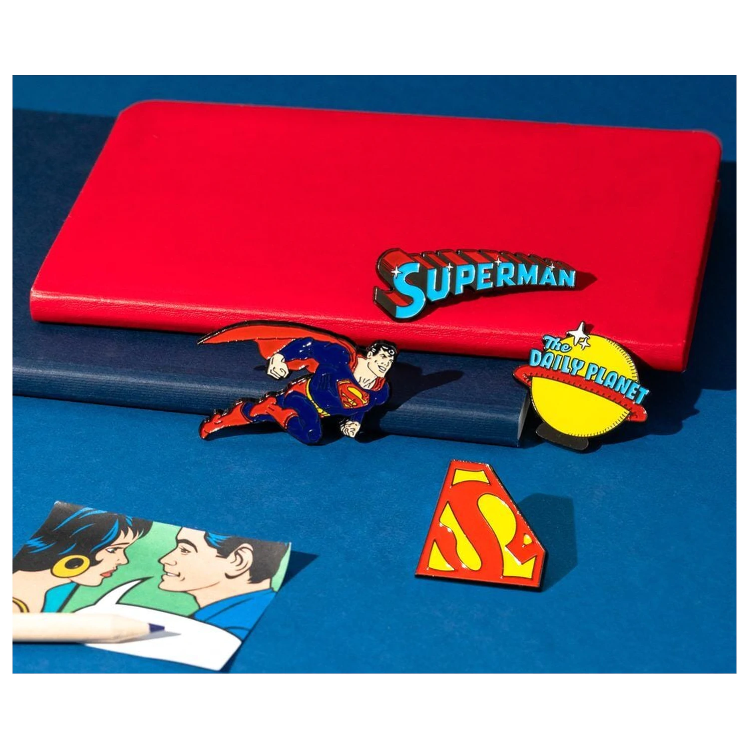 DC Comics Superman set od 4 bedža fotografija proizvoda