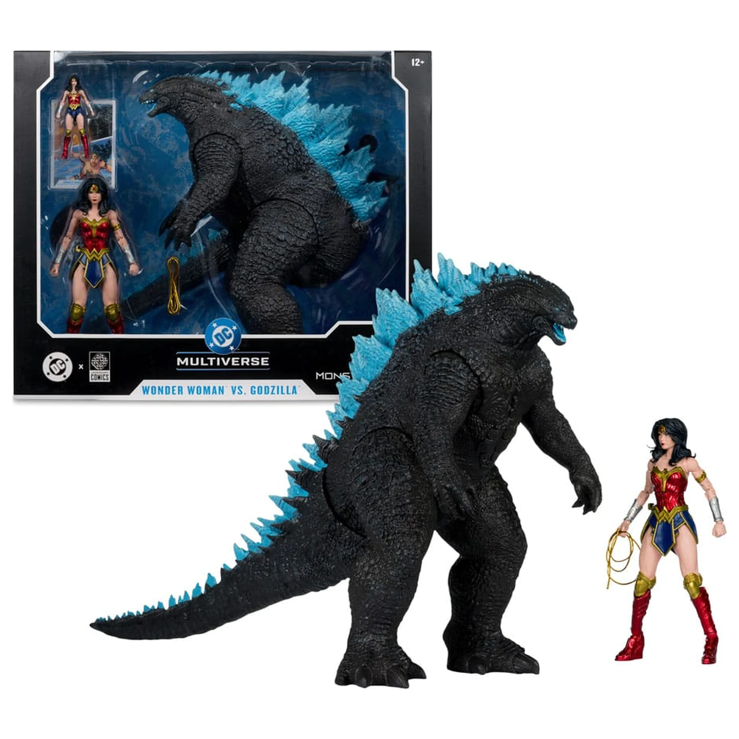 DC Justice League Monsterverse DC Multiverse akcijske figure pakiranje od 2 Wonder Woman Vs. Atomic Blast Godzilla 18 cm fotografija proizvoda
