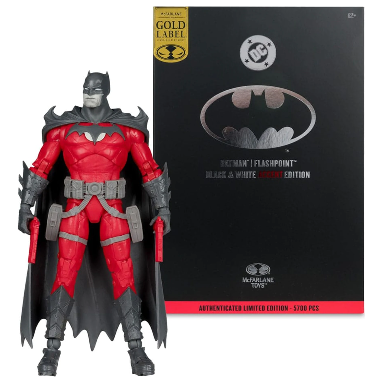 DC Multiverse Akcijska figura Batman (Flashpoint) (Black & White Accent Edition) (Gold Label) 18 cm fotografija proizvoda