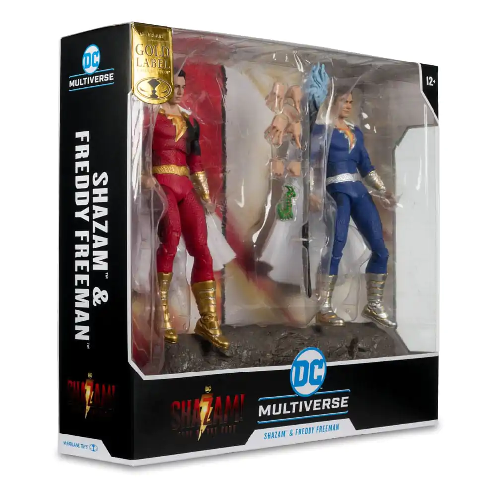 DC Multiverse akcijske figure, pakiranje od 2, Shazam (Battle Damage) & Freddie Freeman (Gold Label) 18 cm fotografija proizvoda