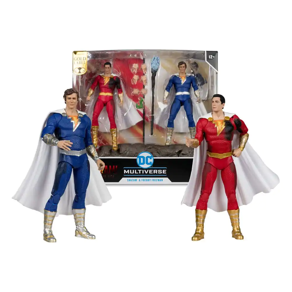 DC Multiverse akcijske figure, pakiranje od 2, Shazam (Battle Damage) & Freddie Freeman (Gold Label) 18 cm fotografija proizvoda