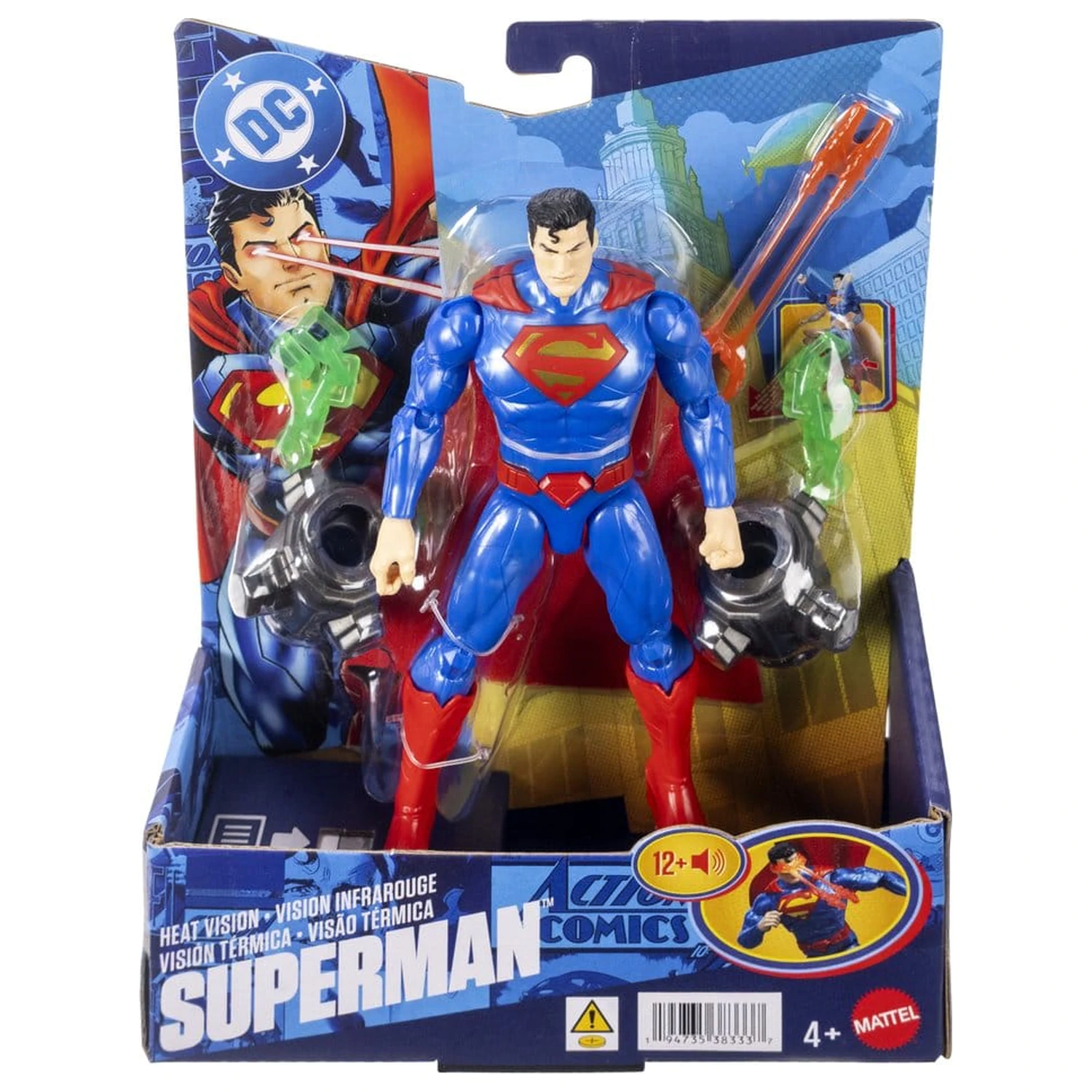 DC Premier Akcijska figura sa zvukom i svjetlom Heat Vision Superman 16 cm fotografija proizvoda