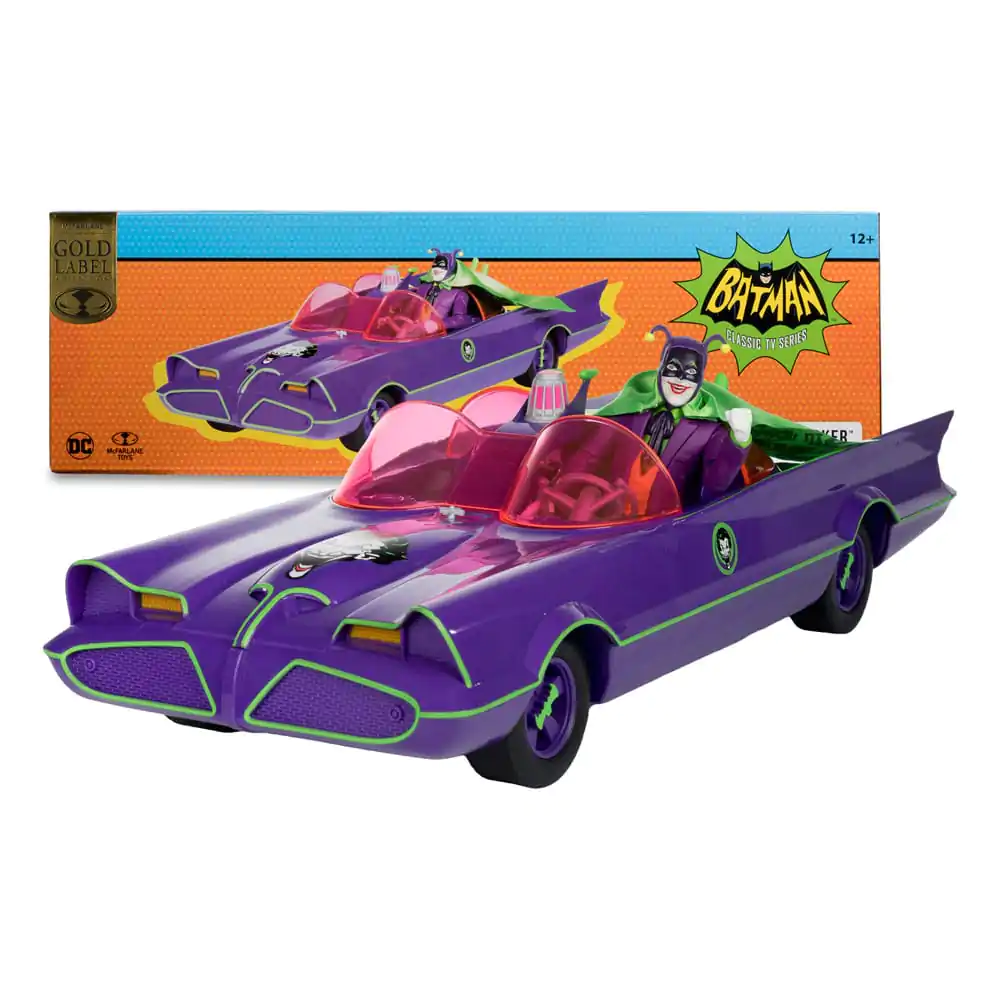 DC Retro akcijska figura Batman 66 Batmobil s Jokerom (Gold Label) 15 cm fotografija proizvoda