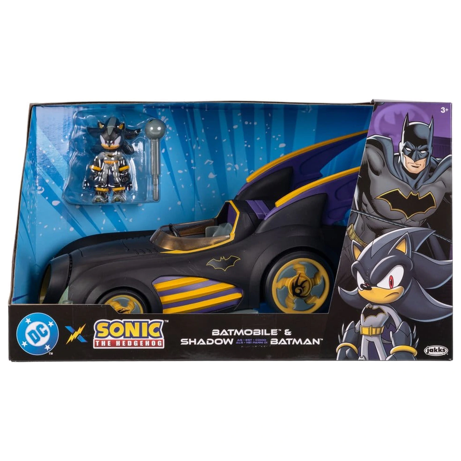 DC x Sonic - The Hedgehog akcijska figura s vozilom Shadow Batman & Batmobile 6 cm  fotografija proizvoda