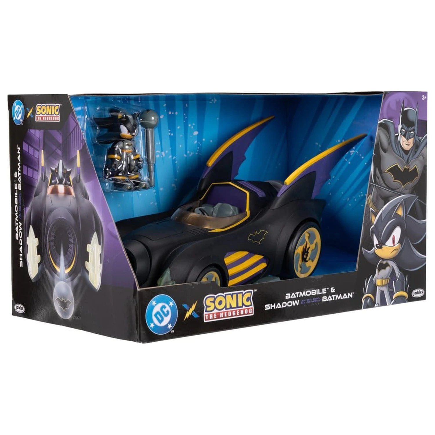 DC x Sonic - The Hedgehog akcijska figura s vozilom Shadow Batman & Batmobile 6 cm  fotografija proizvoda