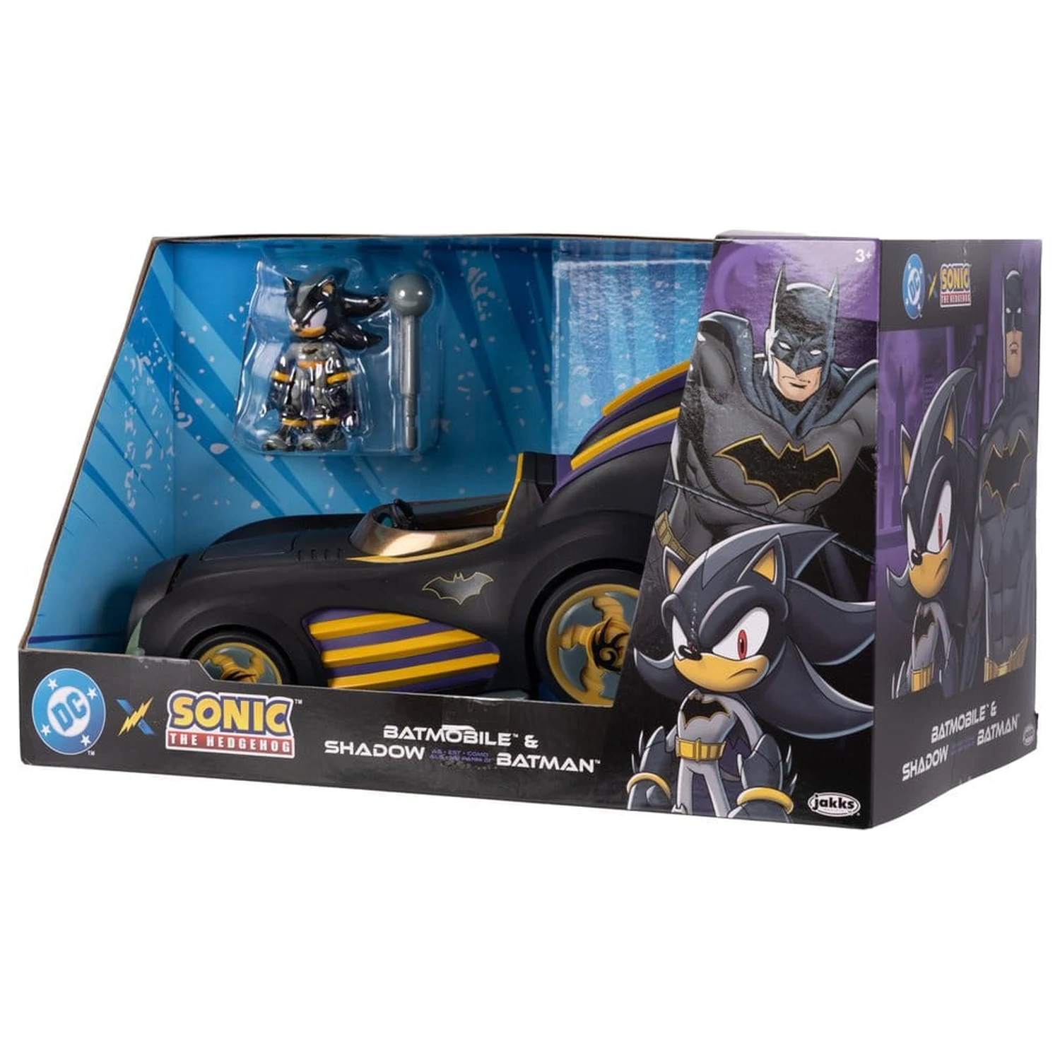 DC x Sonic - The Hedgehog akcijska figura s vozilom Shadow Batman & Batmobile 6 cm  fotografija proizvoda
