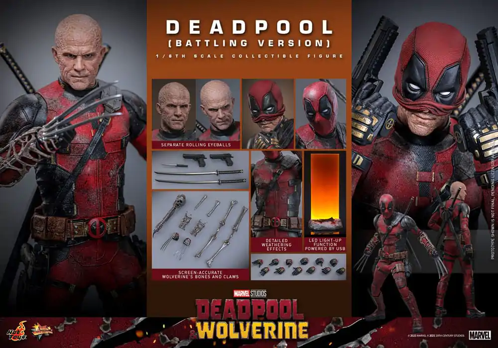 Deadpool & Wolverine Movie Masterpiece akcijska figura 1/6 Deadpool (Battling Version) 31 cm fotografija proizvoda