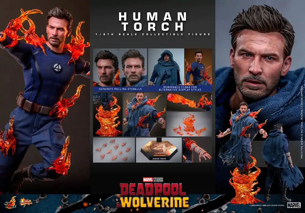 Deadpool & Wolverine Movie Masterpiece akcijska figura 1/6 Human Torch 31 cm fotografija proizvoda