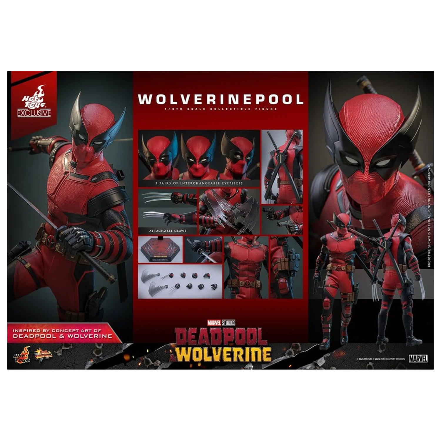 Deadpool & Wolverine Movie Masterpiece akcijska figura 1/6 Wolverinepool 31 cm fotografija proizvoda