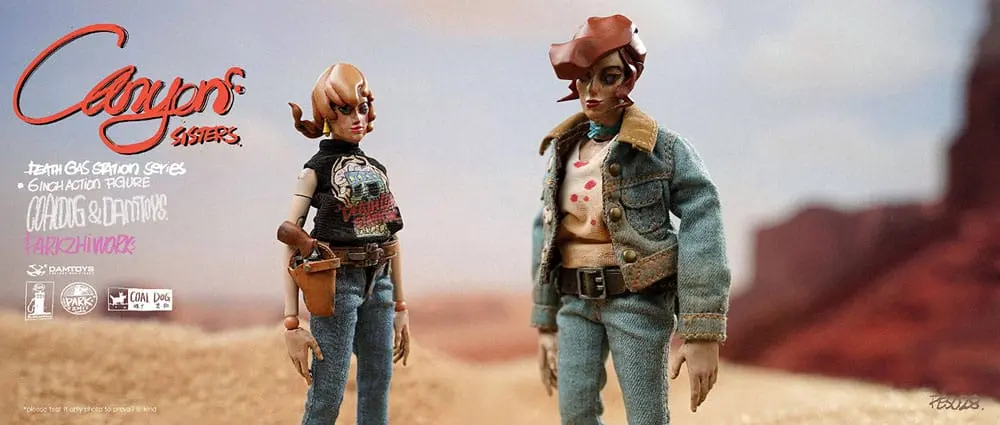 Death Gas Station Series Action Figures Canyon Sisters: Mrs. T & Ms. L 15 cm Figurice fotografija proizvoda