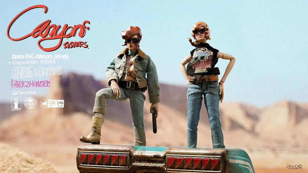 Death Gas Station Series Action Figures Canyon Sisters: Mrs. T & Ms. L 15 cm Figurice fotografija proizvoda