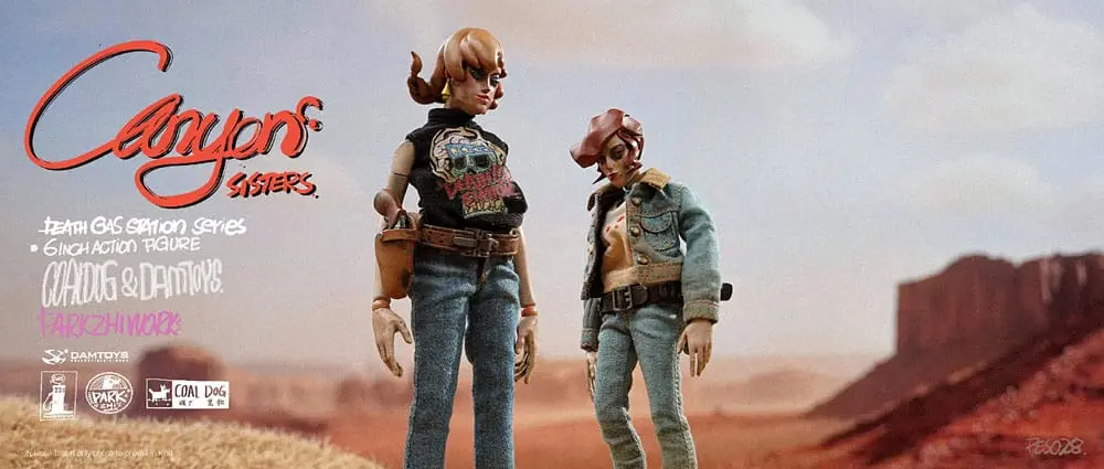 Death Gas Station Series Action Figures Canyon Sisters: Mrs. T & Ms. L 15 cm Figurice fotografija proizvoda