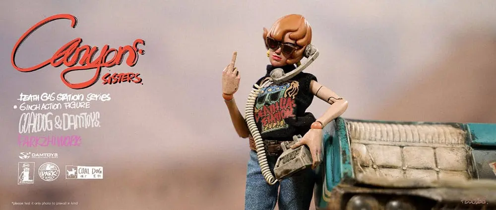 Death Gas Station Series Action Figures Canyon Sisters: Mrs. T & Ms. L 15 cm Figurice fotografija proizvoda