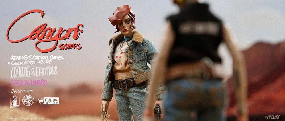 Death Gas Station Series Action Figures Canyon Sisters: Mrs. T & Ms. L 15 cm Figurice fotografija proizvoda