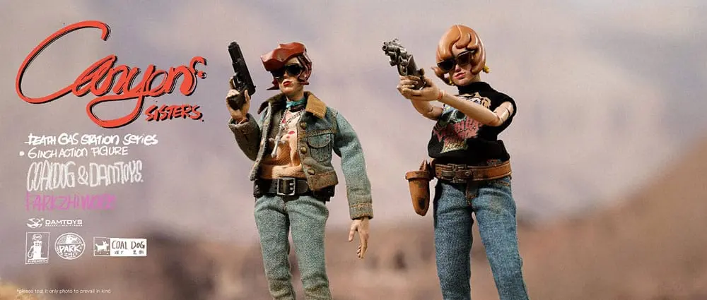 Death Gas Station Series Action Figures Canyon Sisters: Mrs. T & Ms. L 15 cm Figurice fotografija proizvoda