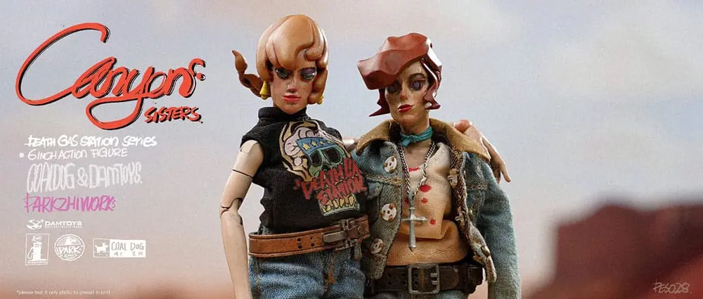 Death Gas Station Series Action Figures Canyon Sisters: Mrs. T & Ms. L 15 cm Figurice fotografija proizvoda
