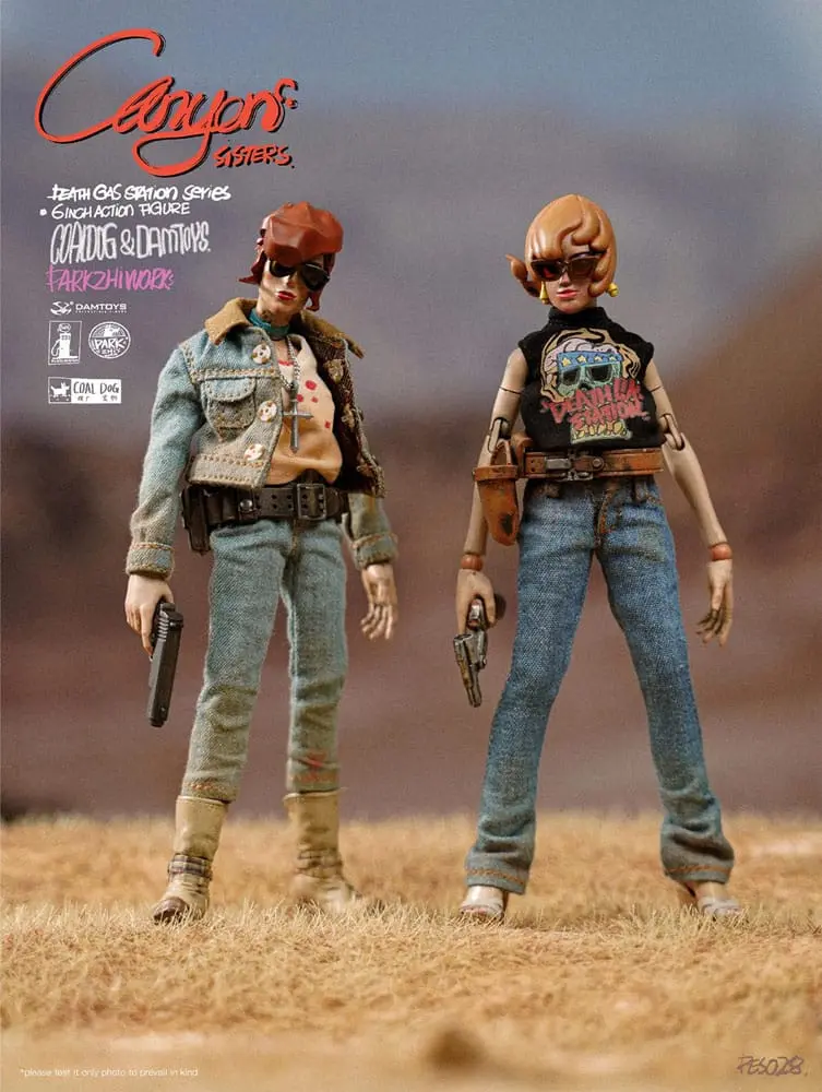 Death Gas Station Series Action Figures Canyon Sisters: Mrs. T & Ms. L 15 cm Figurice fotografija proizvoda