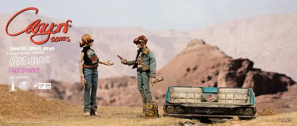 Death Gas Station Series Action Figures Canyon Sisters: Mrs. T & Ms. L 15 cm Figurice fotografija proizvoda