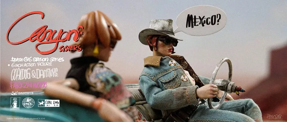 Death Gas Station Series Action Figures Canyon Sisters: Mrs. T & Ms. L 15 cm Figurice fotografija proizvoda