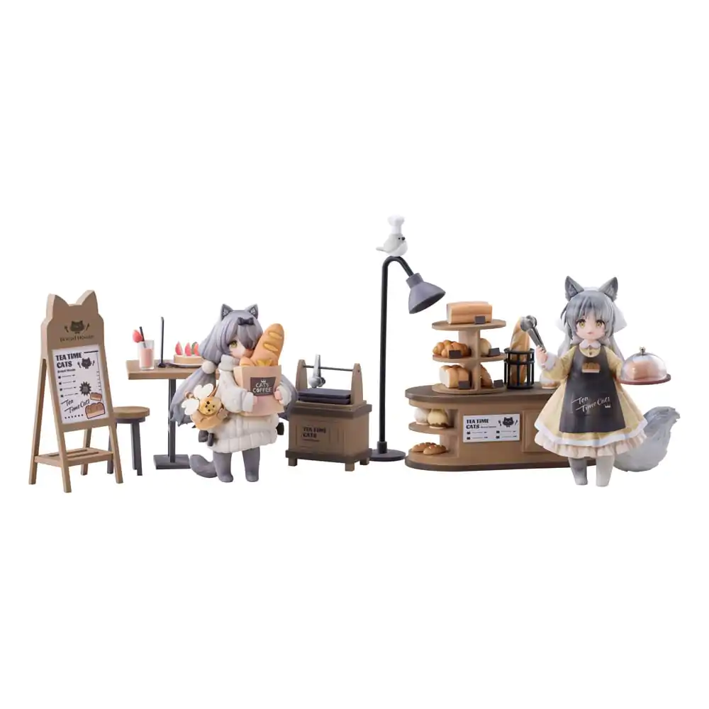 Decorated Life Collection PVC Kipić Tea Time Cats - Cat Town Bakery Staff & Customer Set 12 cm fotografija proizvoda