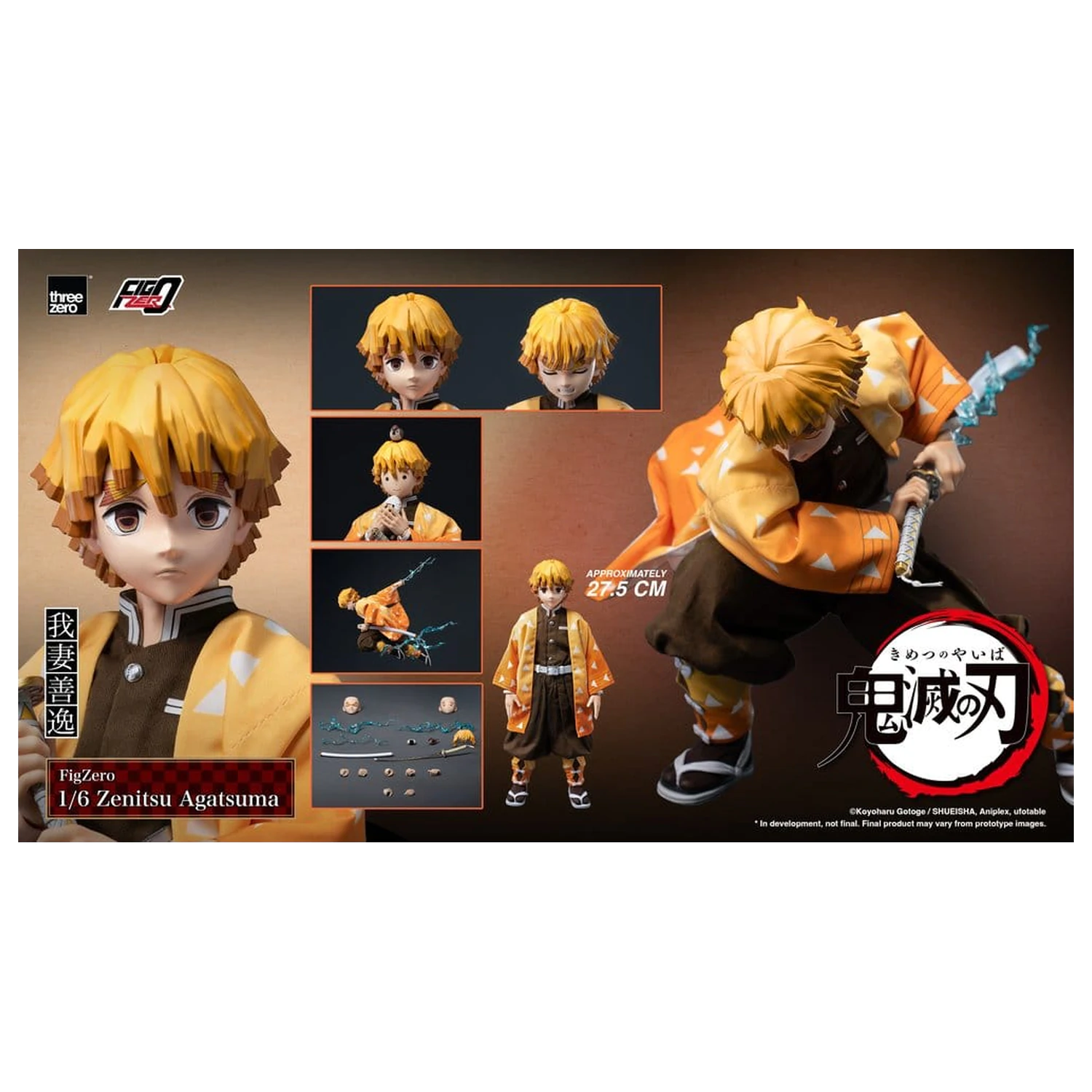 Demon Slayer: Kimetsu no Yaiba FigZero akcijska figura 1/6 Zenitsu Agatsuma 28 cm fotografija proizvoda