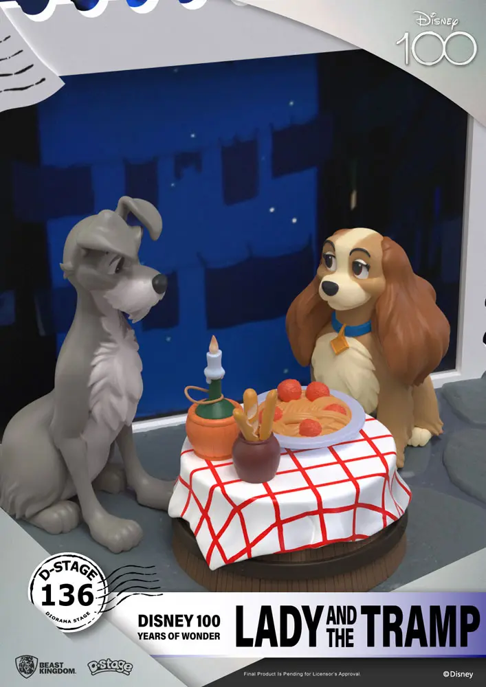 Disney 100th Anniversary D-Stage PVC Diorama Lady And The Tramp 12 cm fotografija proizvoda