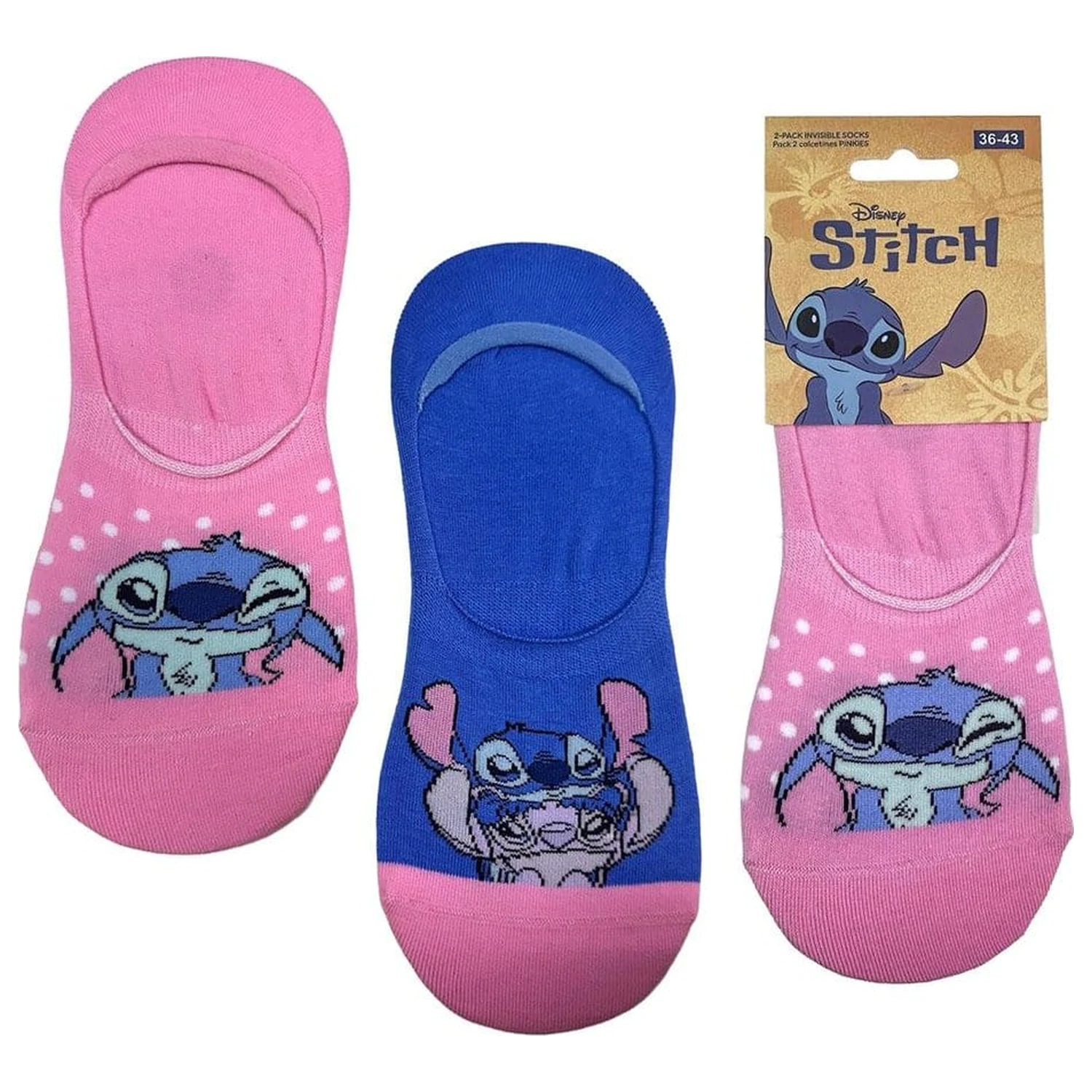 Disney Socks 2-struko pakiranje Stitch Pinkies 36-43 fotografija proizvoda