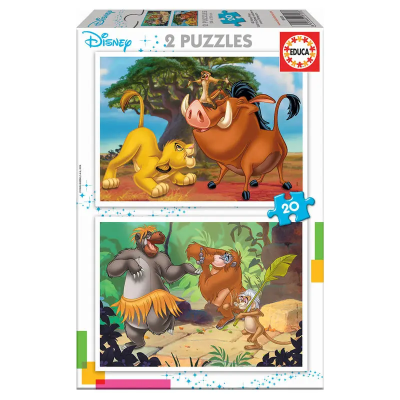 Disney Animals Lion King + Jungle Book puzzle 2 x 20 kom fotografija proizvoda