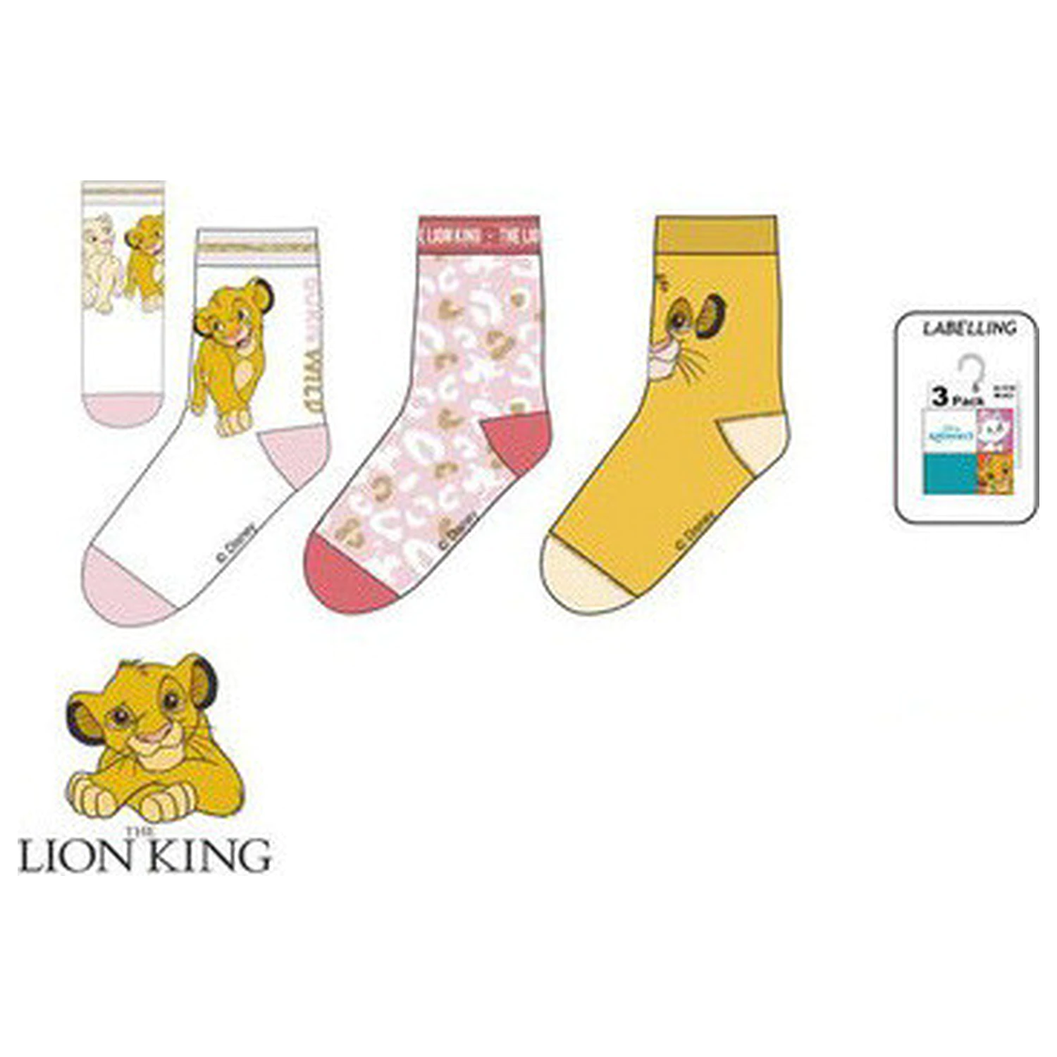 Disney The Lion King Safari White dječje čarape 31/34 fotografija proizvoda
