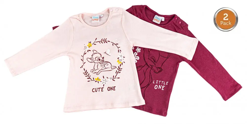 Disney Bambi majica kratkih rukava za bebe, gornji dio, 2-dijelni set fotografija proizvoda