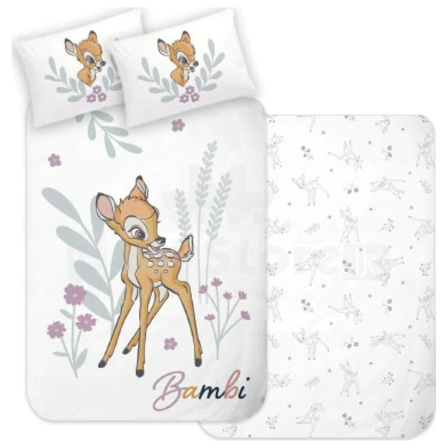 Disney Bambi in Bloom Dječji i predškolski set navlaka za poplun 100x135 cm, 40x60 cm fotografija proizvoda