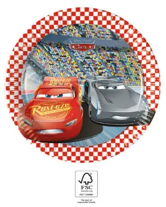 Disney Cars 3, Cars papirnati tanjur 8 komada 19.5 cm FSC fotografija proizvoda