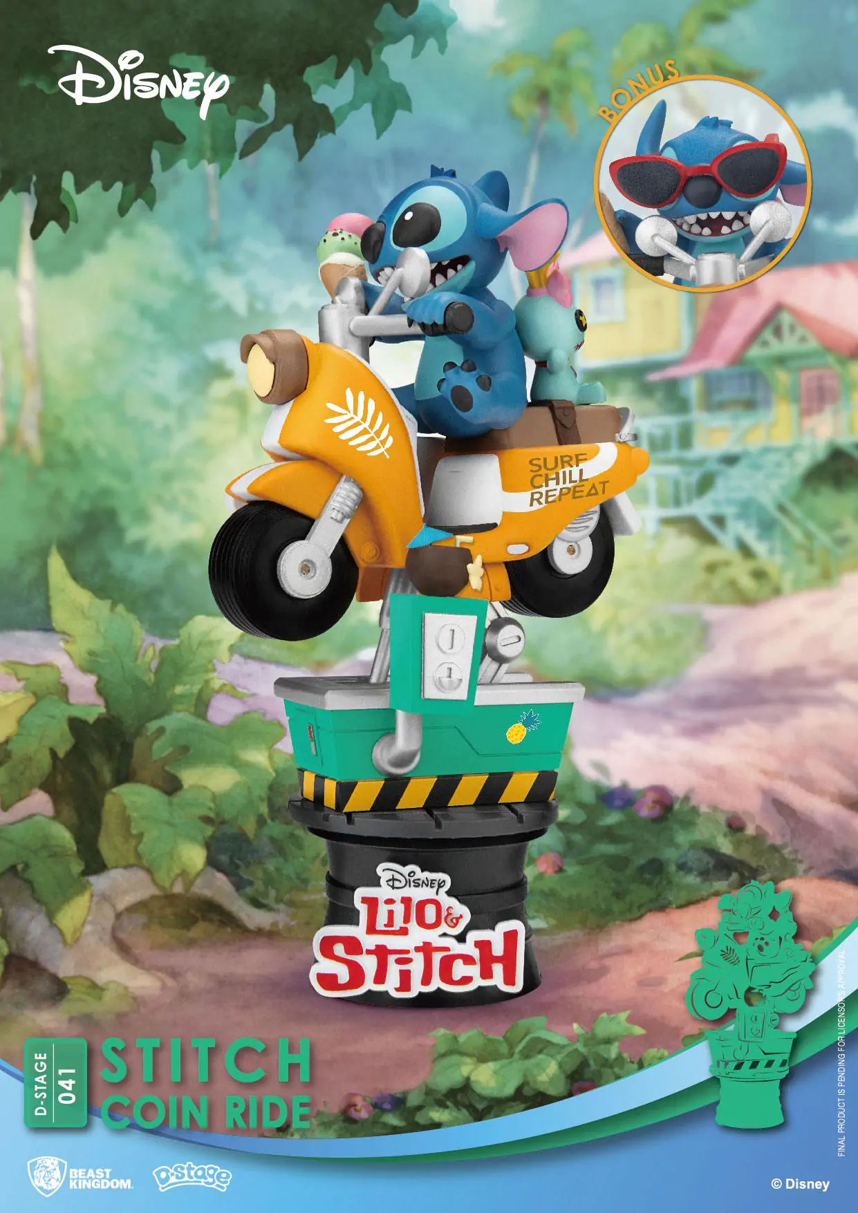 Disney D-Stage PVC Diorama Stitch Vožnja na novčić 16 cm fotografija proizvoda