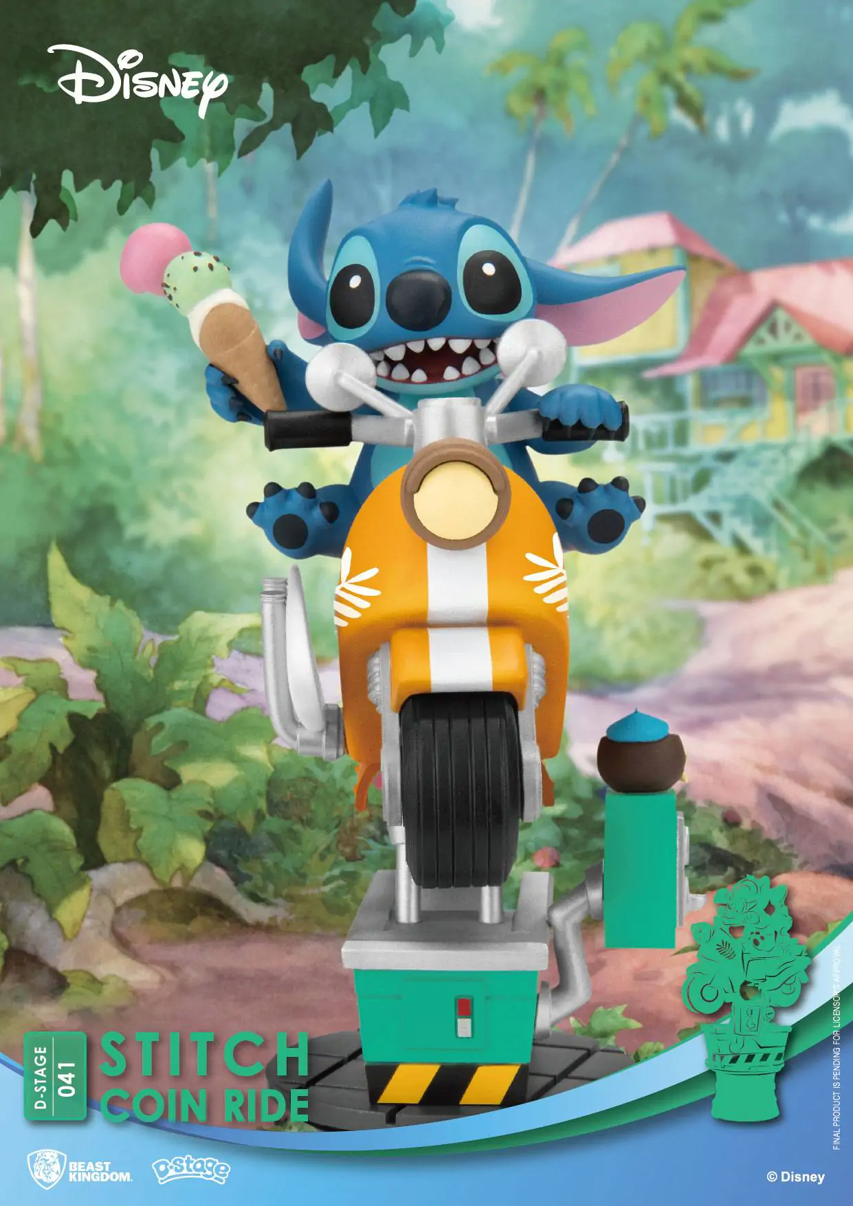 Disney D-Stage PVC Diorama Stitch Vožnja na novčić 16 cm fotografija proizvoda