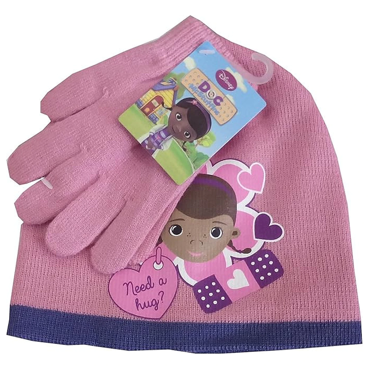 Disney Doc McStuffins Hug Pink dječja kapa i set rukavica 54 cm fotografija proizvoda