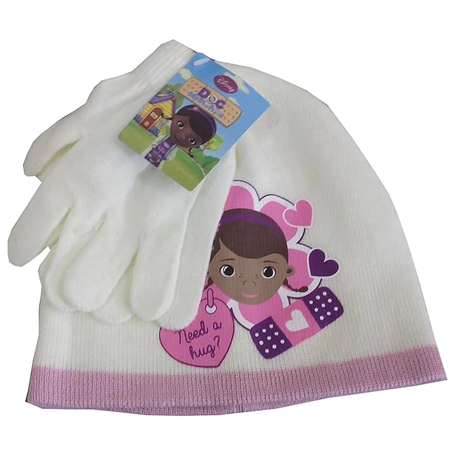 Disney Doc McStuffins Hug bijela kapa + set rukavica za djecu 54 cm fotografija proizvoda