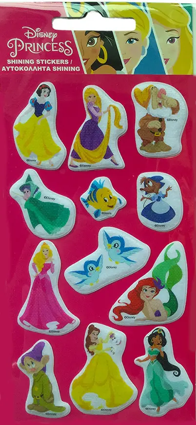 Disney Princess Glittery Puffy Spužvaste naljepnice set fotografija proizvoda