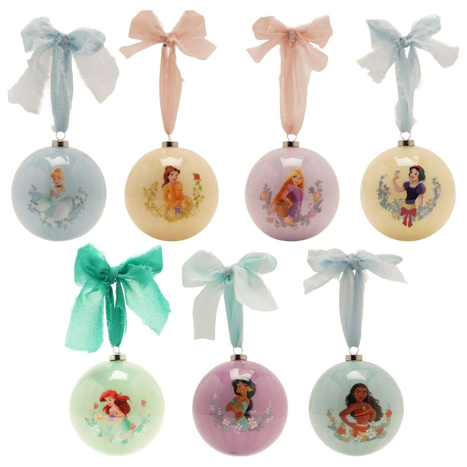 Disney Princess Set od 7 božićnih kuglica fotografija proizvoda